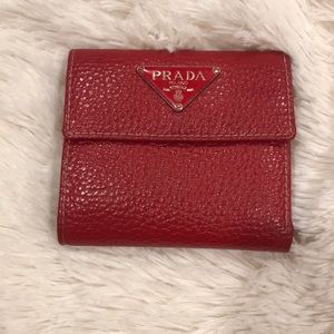 Classic Bright Red PRADA Wallet!